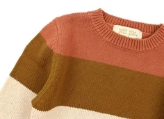 Petit Piao striktrøje copper brown/rubber/tapioka/raven striber